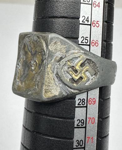 NSDAP ADOLF HITLER partisan ring Swastika original german fuhrer