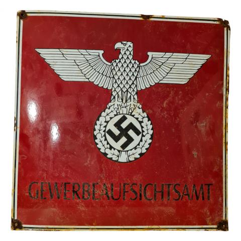 NSDAP gewerbeaufsichtsamt enamel sign original for sale board WW2 German Nazi