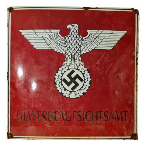 NSDAP gewerbeaufsichtsamt enamel sign original for sale board WW2 German Nazi