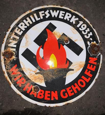 WW2 German Nazi Early NSDAP Third Reich wall enamel metal sign 