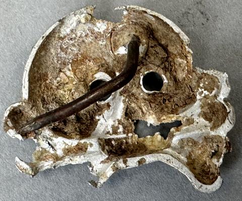WW2 German Nazi early PANZER collar tab skull totenkopf relic found