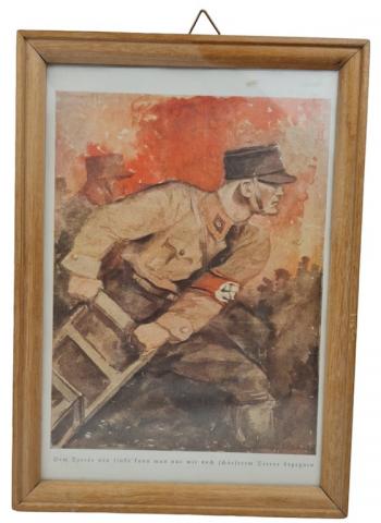 WW2 German Nazi Early SA Paramilitary Brown Shirts Propaganda poster in frame