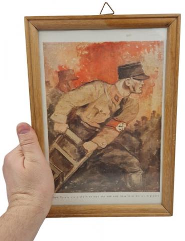 WW2 German Nazi Early SA Paramilitary Brown Shirts Propaganda poster in frame