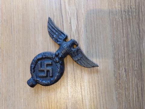 WW2 German Nazi early third reich eagle cast iron pole top of flag