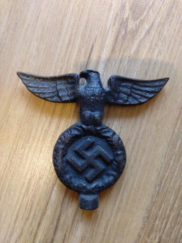 WW2 German Nazi early third reich eagle cast iron pole top of flag