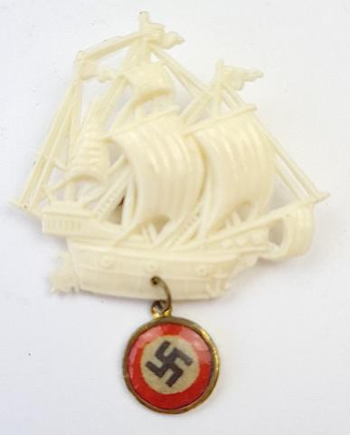 WW2 German Nazi early third Reich partisan tiny WHM pin with SWASTIKA RARE