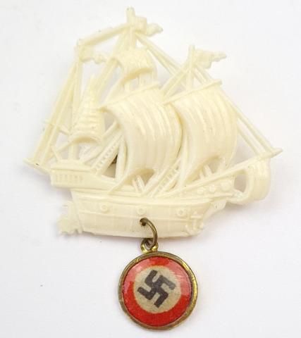 WW2 German Nazi early third Reich partisan tiny WHM pin with SWASTIKA RARE
