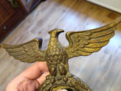 WW2 German Nazi early Thrid Reich NSDAP brass wall eagle with swastika
