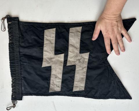 WWII German Nazi original WAFFEN SS flag banner drapeau allemand