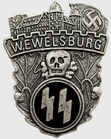 WW2 German Nazi Early Wewelsburg WAFFEN SS Totenkopf Panzer campaign badge marked