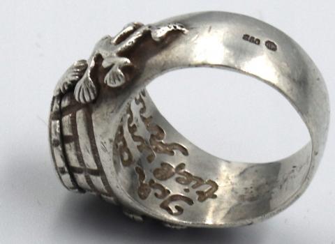 WW2 GERMAN NAZI original HIMMLER SUICIDE POISON SILVER RING genuine