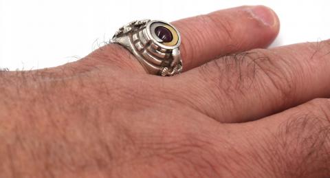 WW2 GERMAN NAZI original HIMMLER SUICIDE POISON SILVER RING genuine