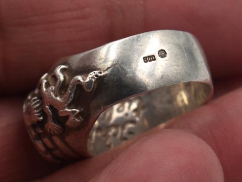 WW2 GERMAN NAZI original HIMMLER SUICIDE POISON SILVER RING genuine