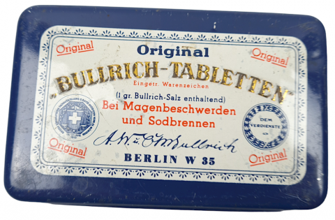 WW2 German Nazi Field Gear bullrich tabletten anti acid medication case box drug