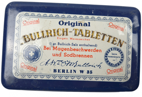 WW2 German Nazi Field Gear bullrich tabletten anti acid medication case box drug