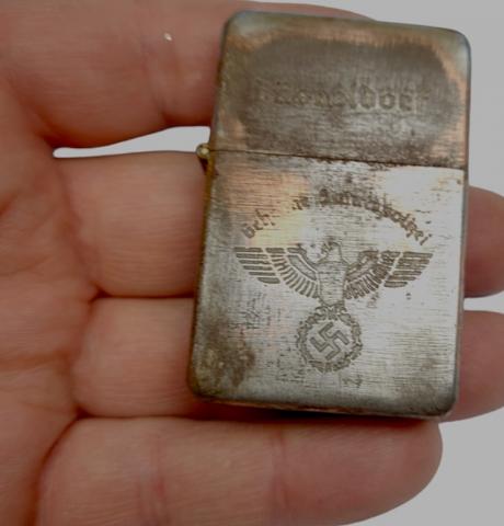 WW2 German Nazi Gestapo geheime staatspolizei wehrmacht zippo Lighter relic ground dug found