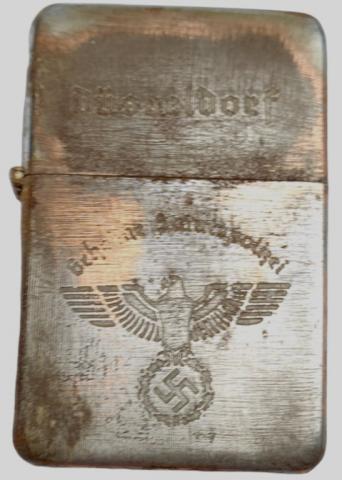 WW2 German Nazi Gestapo geheime staatspolizei wehrmacht zippo Lighter relic ground dug found