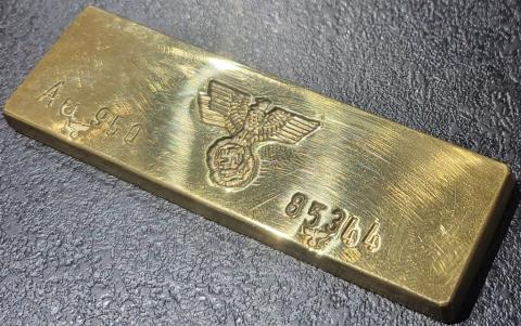 WW2 German Nazi GOLD BRICK BAR Third Reich eagle AU 950