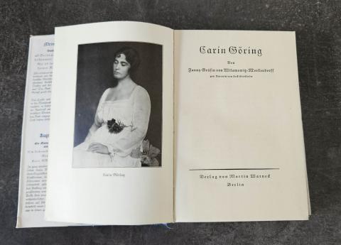 WW2 German Nazi HERMANN GOERING WIFE'S CARIN GORING BIOGRAPHY BOOK - CARINHALL signed & stamped