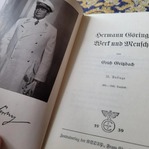 WW2 German Nazi Hermann Goring Wert und Mensch book marshall dustcover 1939