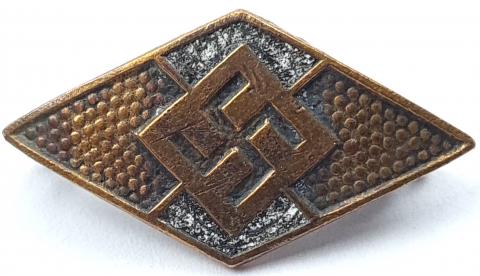 WW2 German Nazi Hitler Youth HJ diamond pin RZM Hitlerjugend 