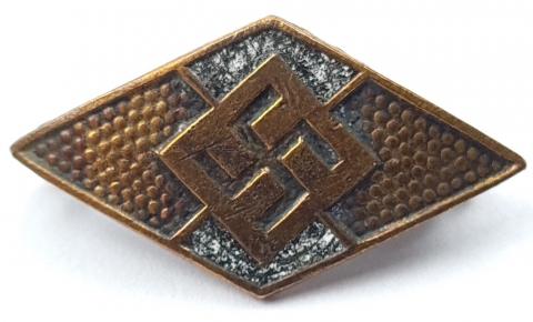 WW2 German Nazi Hitler Youth HJ diamond pin RZM Hitlerjugend 