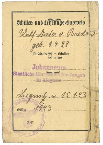 WW2 German Nazi Hitler Youth HJ Photo ID Ausweis document stamped