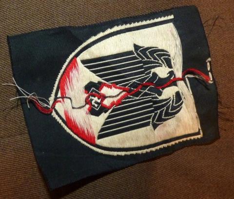 WW2 German Nazi Hitler Youth HJ tunic bevo patch badge original