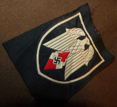 WW2 German Nazi Hitler Youth HJ tunic bevo patch badge original