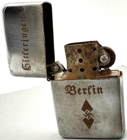 Hitler Youth HJ zippo lighter with swastika Berlin Hitlerjugend Ww2 German Nazi 