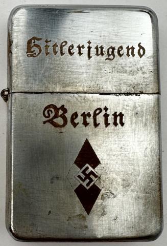 Hitler Youth HJ zippo lighter with swastika Berlin Hitlerjugend Ww2 German Nazi 