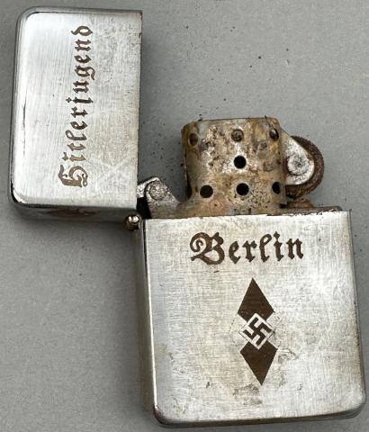 Hitler Youth HJ zippo lighter with swastika Berlin Hitlerjugend Ww2 German Nazi 