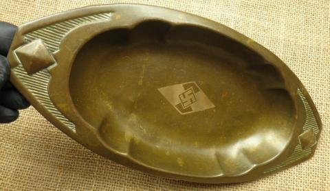 WW2 German Nazi HitlerJugend shape tray brass silverware HJ Hitler Youth