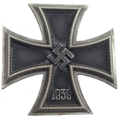 WW2 German Nazi Iron cross 1st class medal award by 65 maker marked