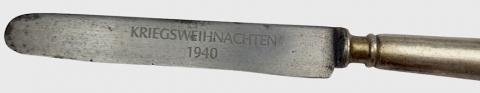 WW2 German Nazi kriegsweihnachten "wartime christmas" 1940 silverware knife