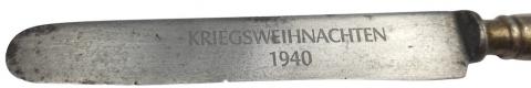 WW2 German Nazi kriegsweihnachten "wartime christmas" 1940 silverware knife