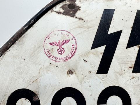 WW2 German Nazi waffen SS tank truck licence plate stamped RARE