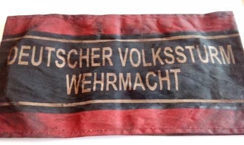 WW2 German Nazi late war Deutscher Volkssturm Wehrmacht uniform tunic armband 