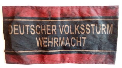 WW2 German Nazi late war Deutscher Volkssturm Wehrmacht uniform tunic armband 