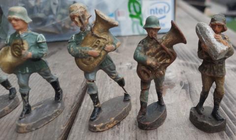 WW2 German Nazi lot of 7 parade wehrmacht musiciens Heer Army Soldier figurines toys war WWII