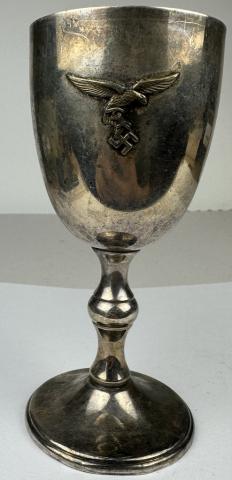 WW2 German Nazi LUFTWAFFE silverware wine cup by RZM marked