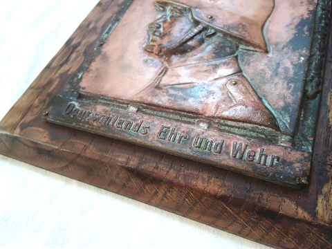 WW2 German Nazi nice commemorative wooden plate for Wehrmacht - Waffen SS soldier