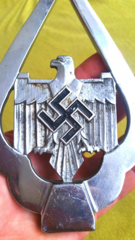 WW2 German Nazi NSDAP drl national socialist league nsrl pole top flag third Reich eagle & Swastika