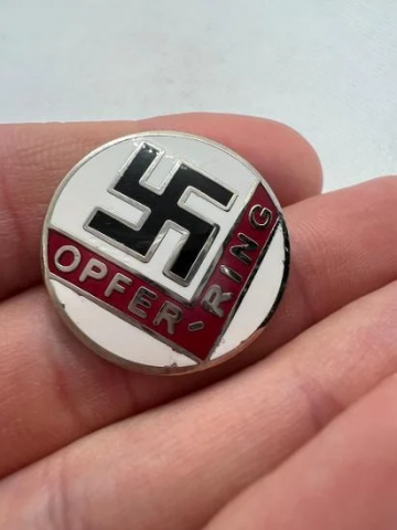 WW2 German Nazi NSDAP Third Reich donor badge pin M1/129 by RZM contributor donator