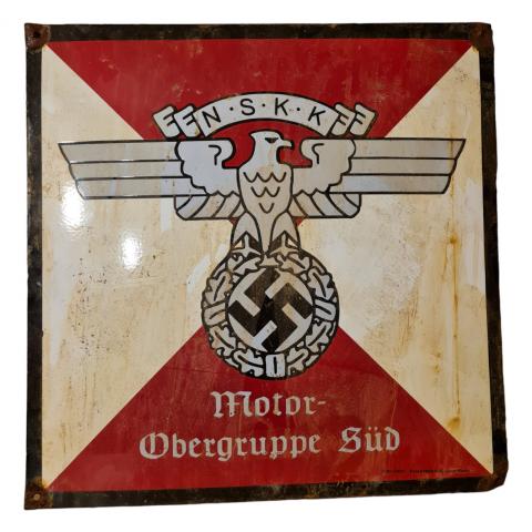 NSKK motorcycle club of the Third Reich original enamel sign WW2 german Nazi 