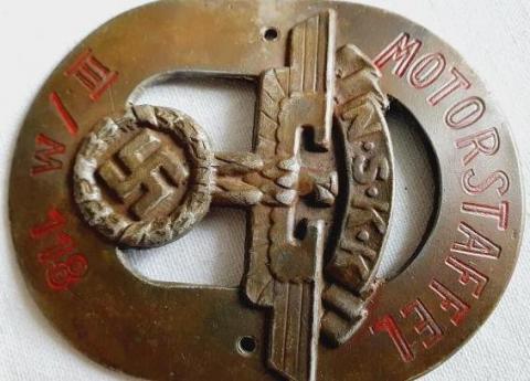 WW2 German Nazi NSKK Motorcycle club third Reich moto plate