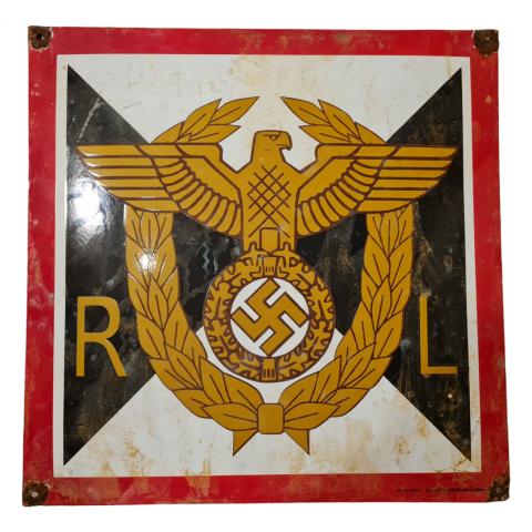 WW2 German Nazi NSDAP Reichsleiter national leader or Reich leader large metal enamel sign original