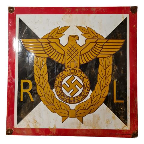 WW2 German Nazi NSDAP Reichsleiter national leader or Reich leader large metal enamel sign original