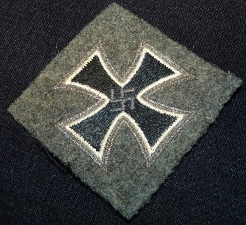 WW2 German Nazi RARE Iron Cross cloth tunic patch badge