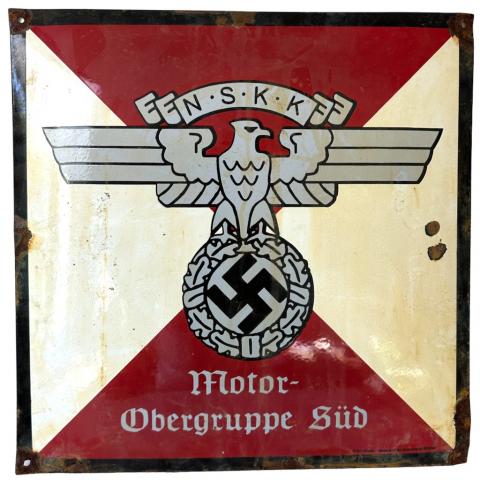 WW2 German Nazi RARE NSKK large metal sign motorcycle club of the 3 Reich